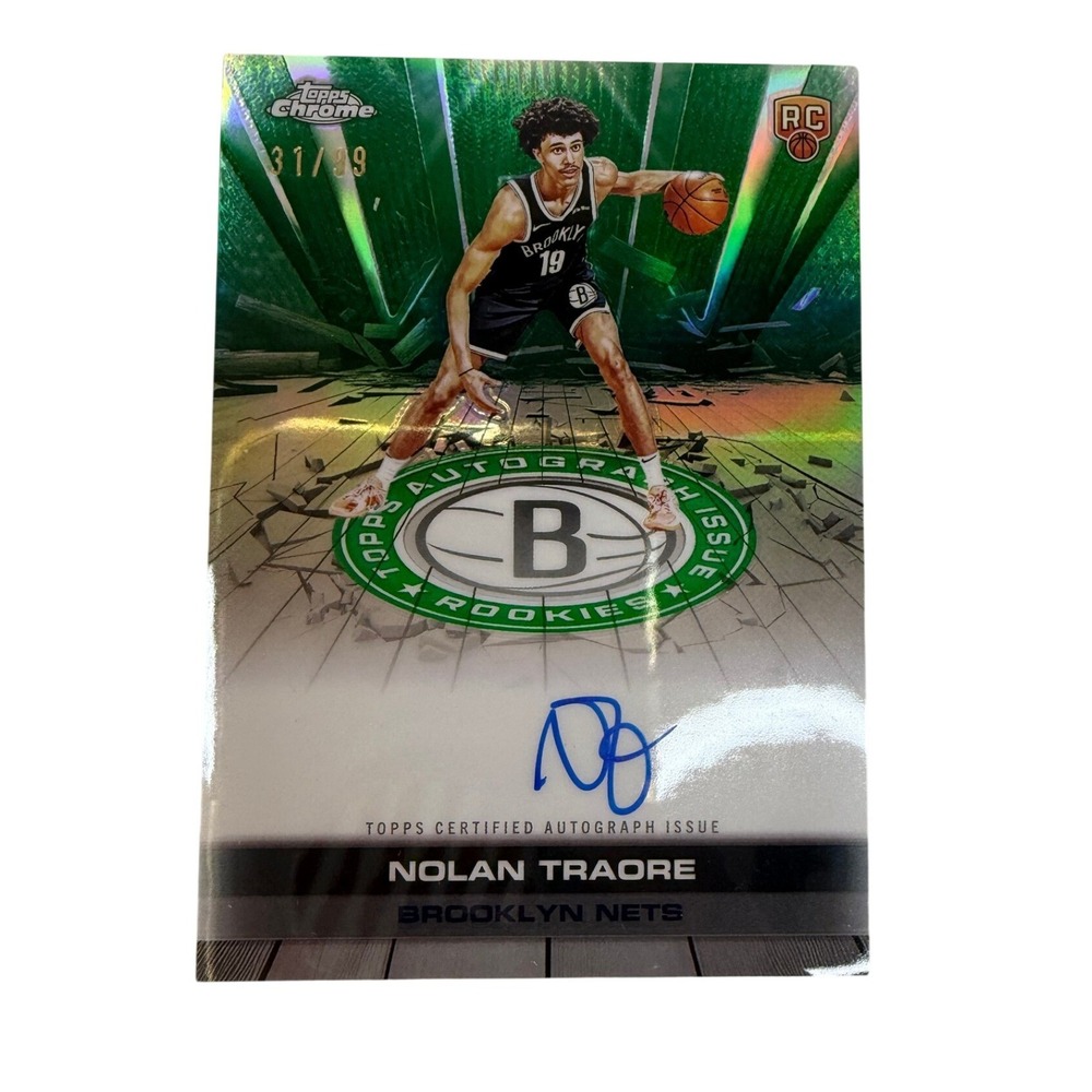 2025-26 Topps Chrome Nolan Traore Rookie Auto Nets Green Refractor 31/99‎